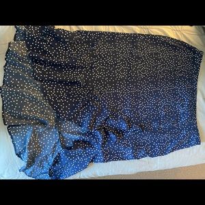 Navy Blue Polka Dotted Mid Skirt ! NEVER WORN!